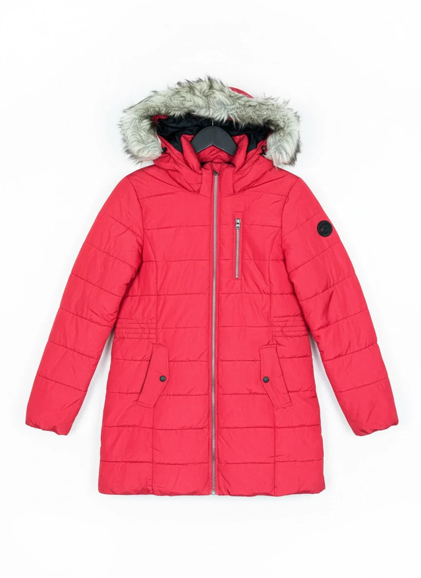 Bomber & Puffer Jackets | Only | Preloved Branded | Red Polyester | Excellent | OTS Thrift Store Karachi Pakistan