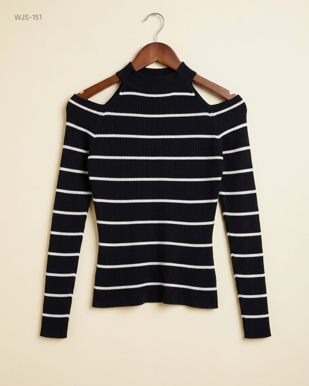 New Look Navy Blue Cold-Shoulder Ribbed Top buy preloved clothing online Pakistan