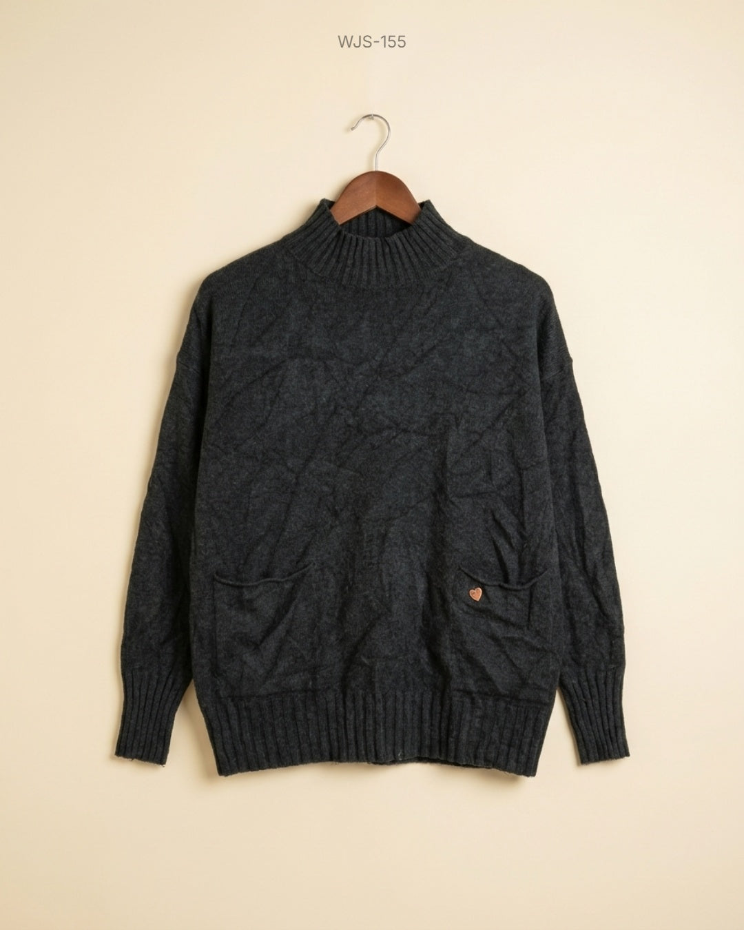 Unknown Black Mock Neck Knit Sweater buy preloved clothing online Pakistan