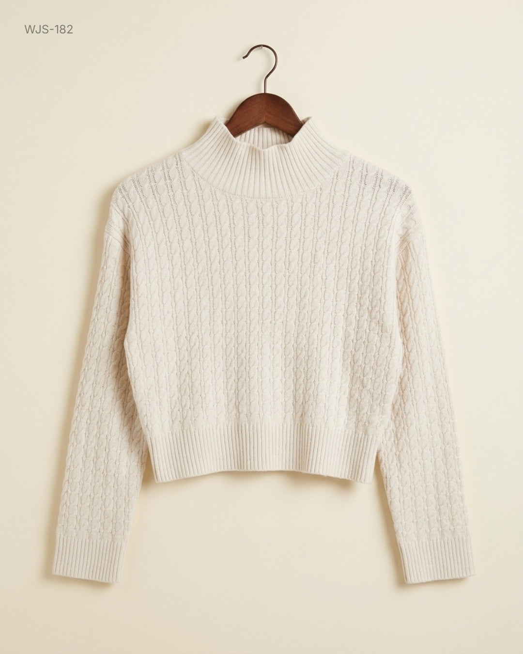 ASOS OffWhite Cable-Knit Mock Neck Sweater buy preloved clothing online Pakistan