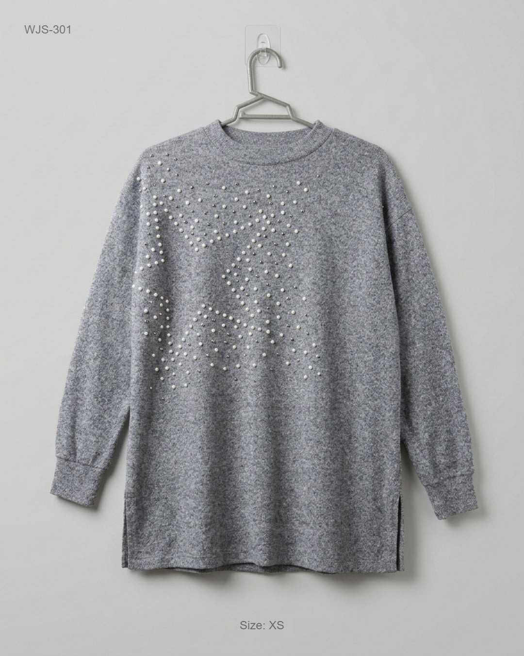 F&F Gray Embellished Longline Sweater buy preloved clothing online Pakistan