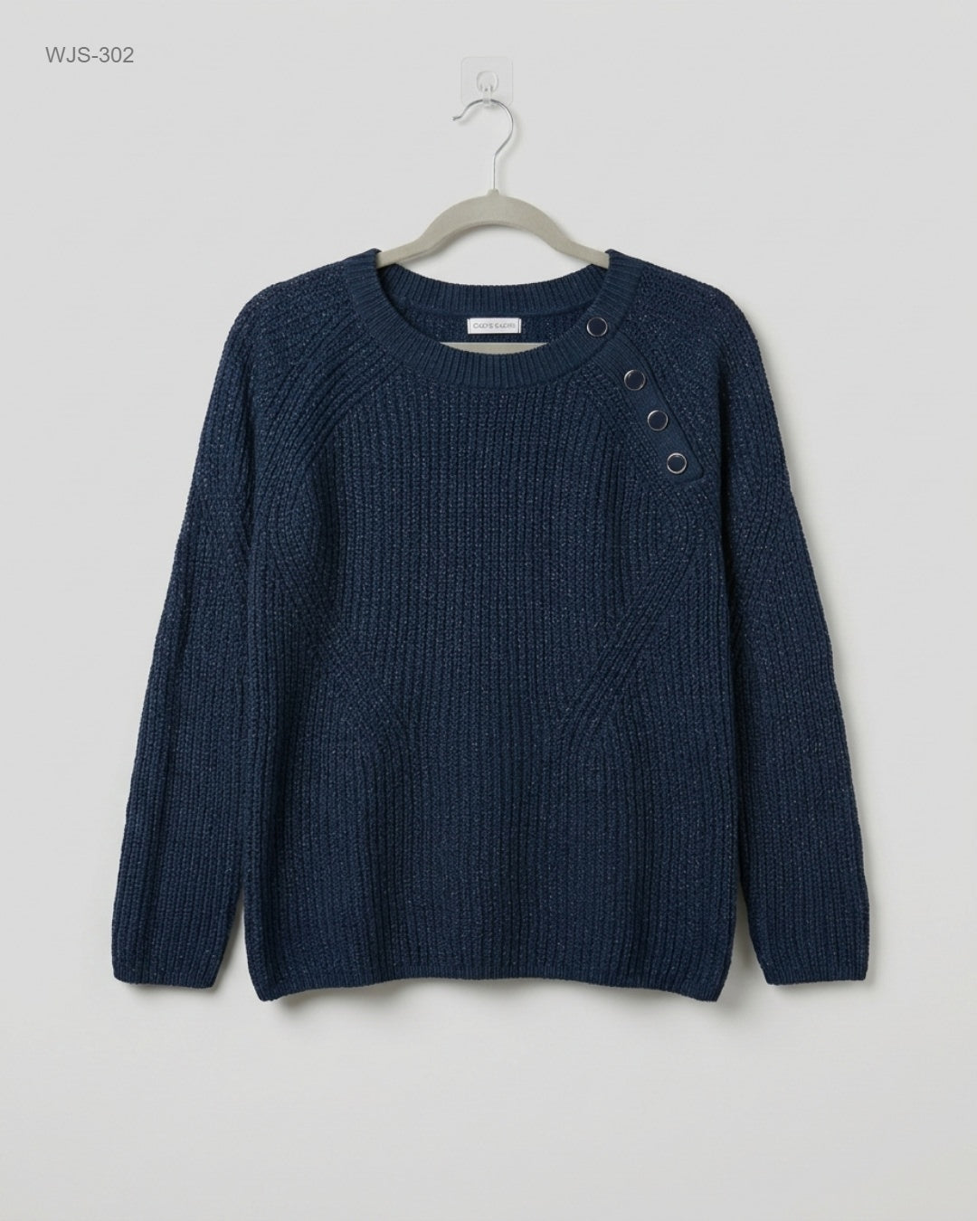 CAHE CAHE Blue Ribbed Knit Sweater buy preloved clothing online Pakistan