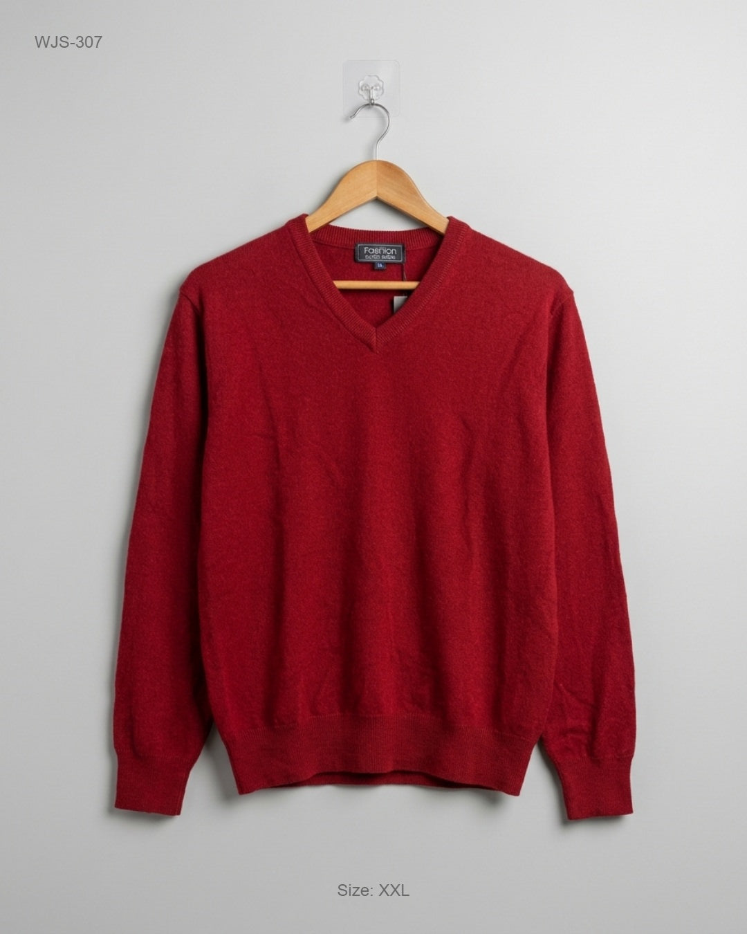 Fashion Red V-Neck Pullover Sweater buy preloved clothing online Pakistan