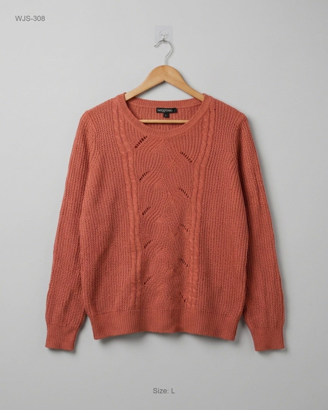 CUT LABEL Pink Cable-Knit Crewneck Sweater buy preloved clothing online Pakistan