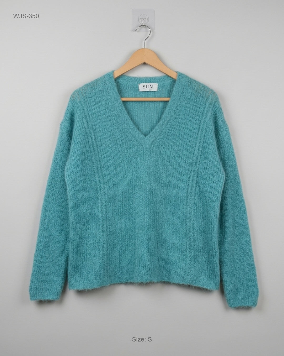 Sud Express Sky Blue V-Neck Fuzzy Sweater buy preloved clothing online Pakistan