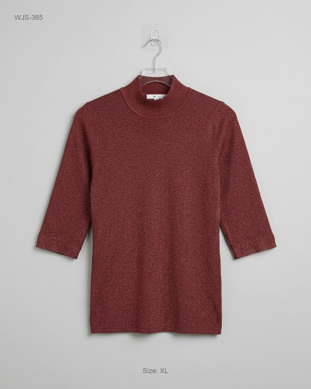 Essentiel Brown Mock Neck Knit Top buy preloved clothing online Pakistan