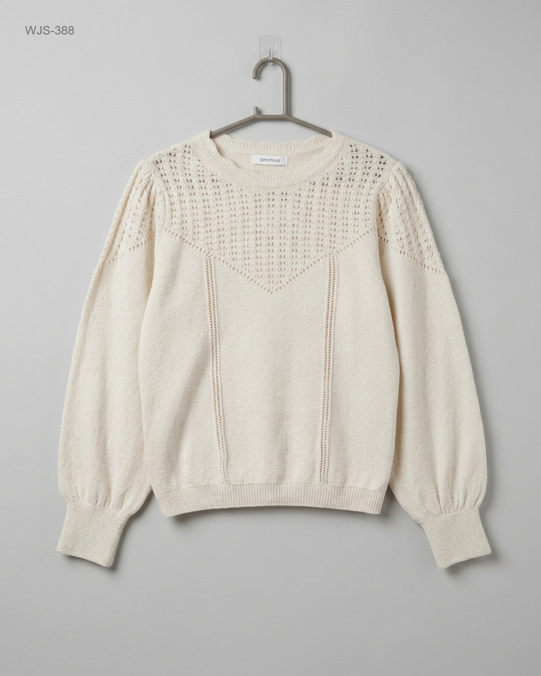 Promod White Pointelle Knit Sweater buy preloved clothing online Pakistan