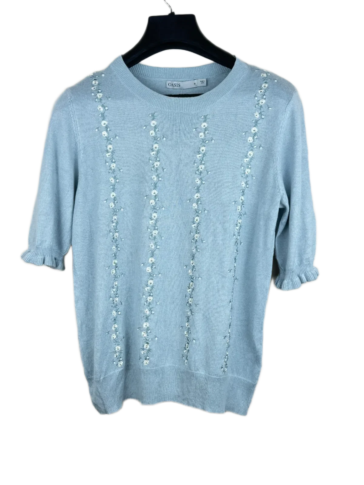 Premium Condition Winter Knitted Tops | Preloved OASIS | Silver Polyester | Thrift Shop for Women Lahore Pakistan | OTS