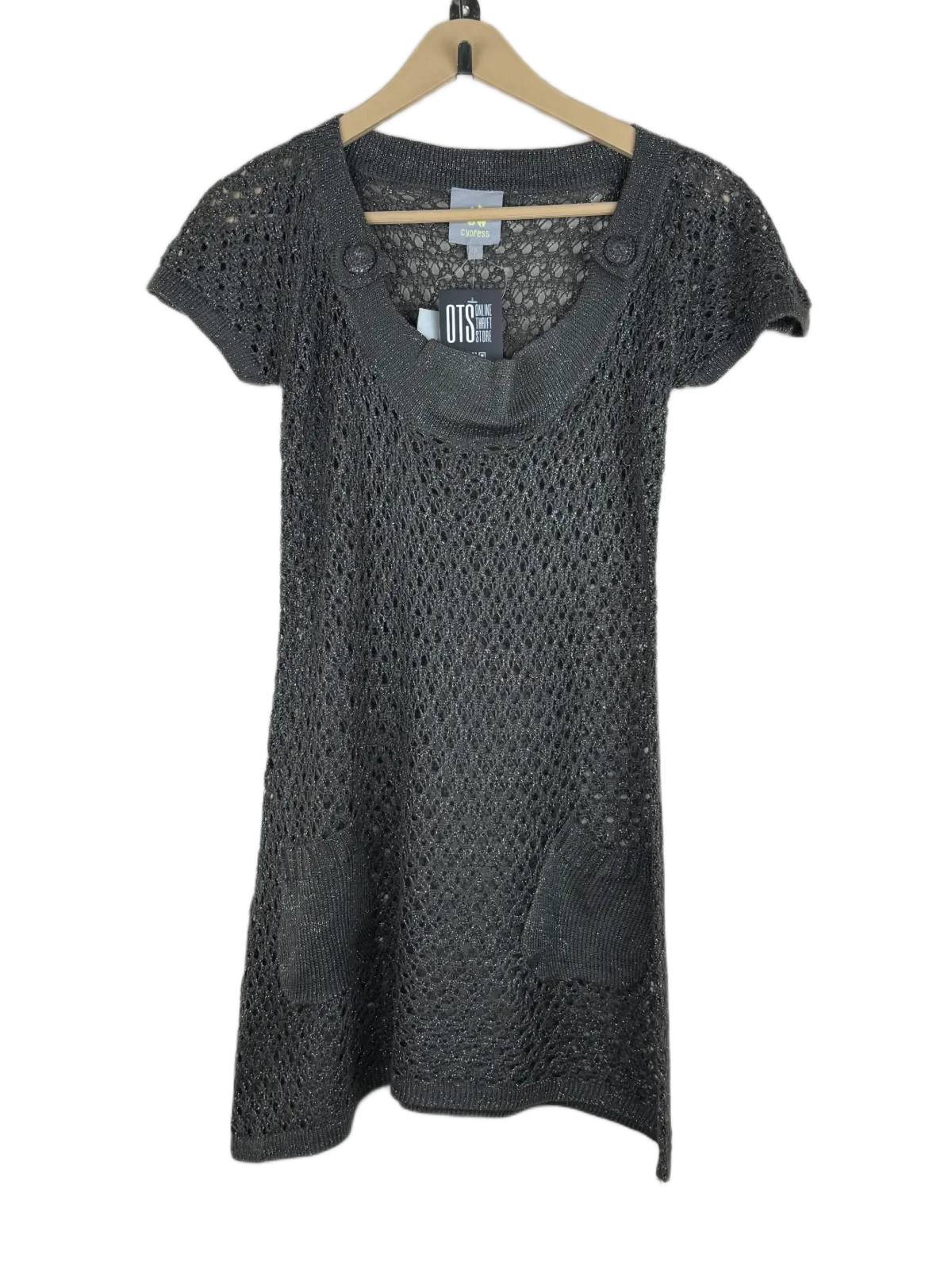 Shop Excellent Winter Knitted Tops by Cypress | Preloved Branded Clothes | Black Acrylic | Women | OTS Thrift Store Karachi Pakistan