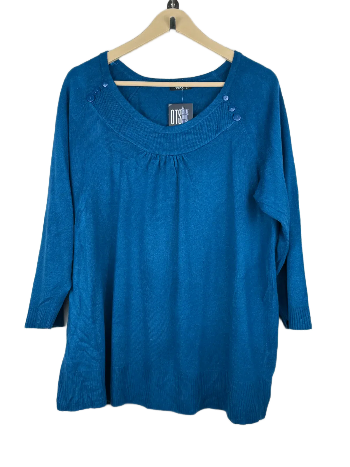Preloved Premium Winter Knitted Tops by M&Co, Blue Acrylic for Women - OTS Thrift Shop Karachi Pakistan