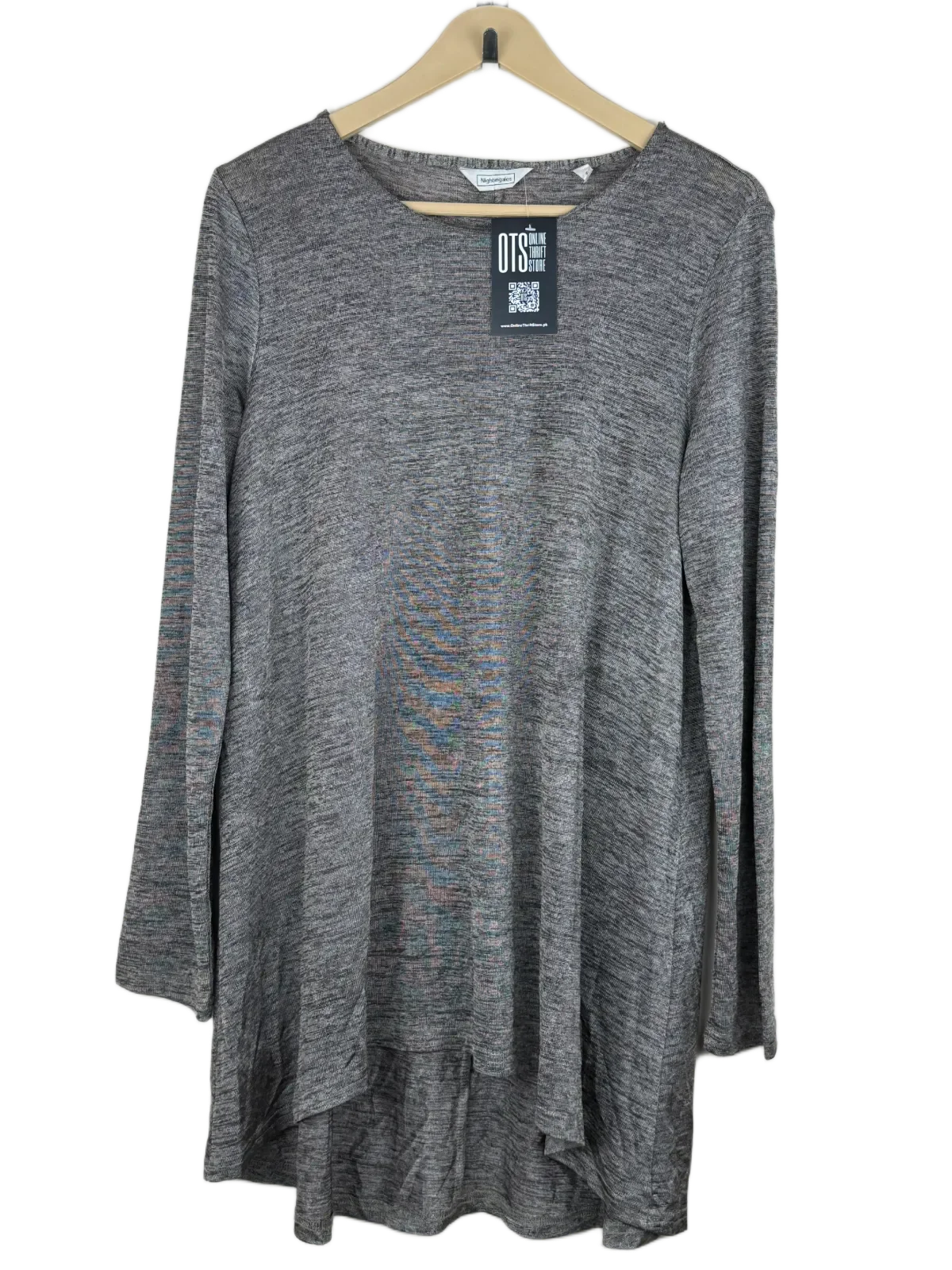 Secondhand Branded Winter Knitted Tops by Nightingales, Brown Polyester fabric, Excellent condition, for Women - Online Thrift Shop Islamabad Pakistan