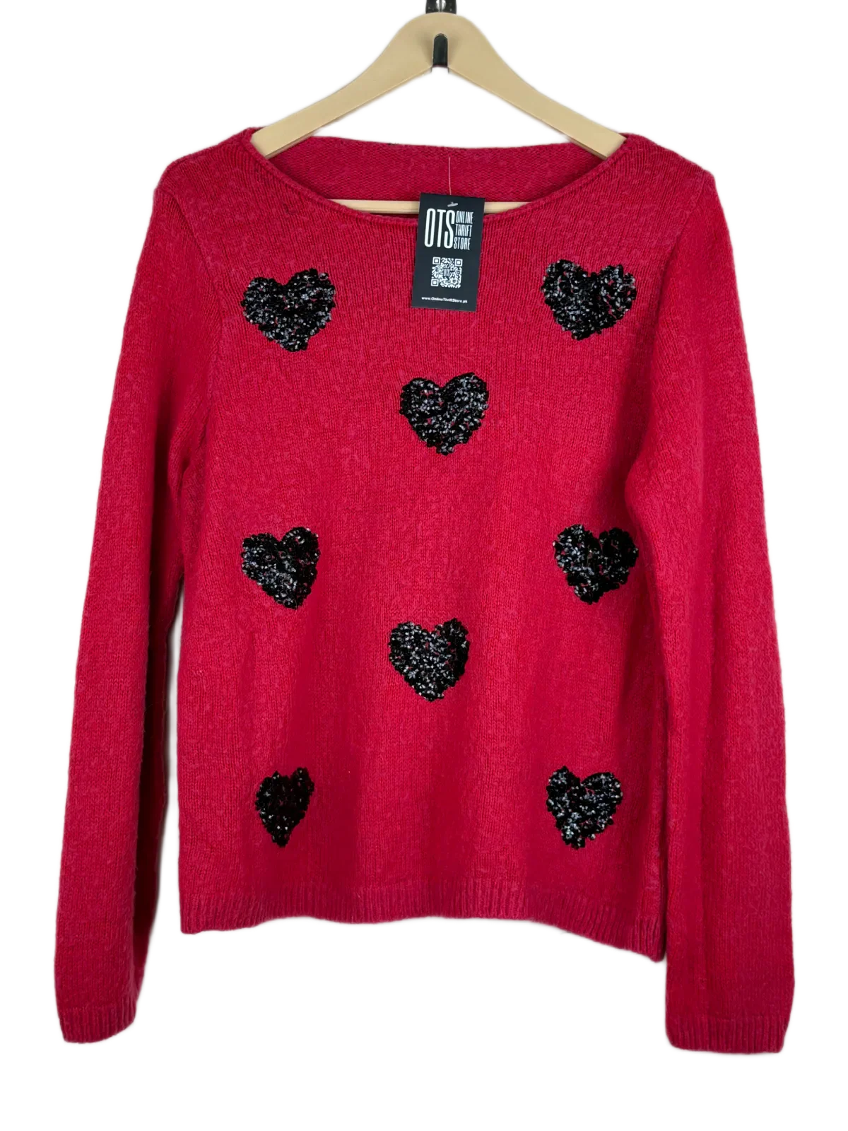 Winter Knitted Tops | George | Preloved Branded | Red Acrylic | Excellent | OTS Thrift Store Karachi Pakistan