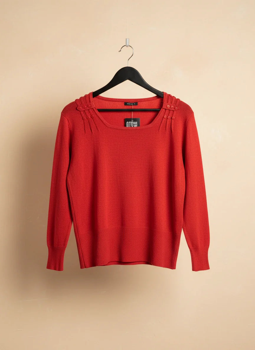 Shop Premium Winter Knitted Tops by Roman | Preloved Branded Clothes | Orange viscose | Women | OTS Thrift Store Lahore Pakistan