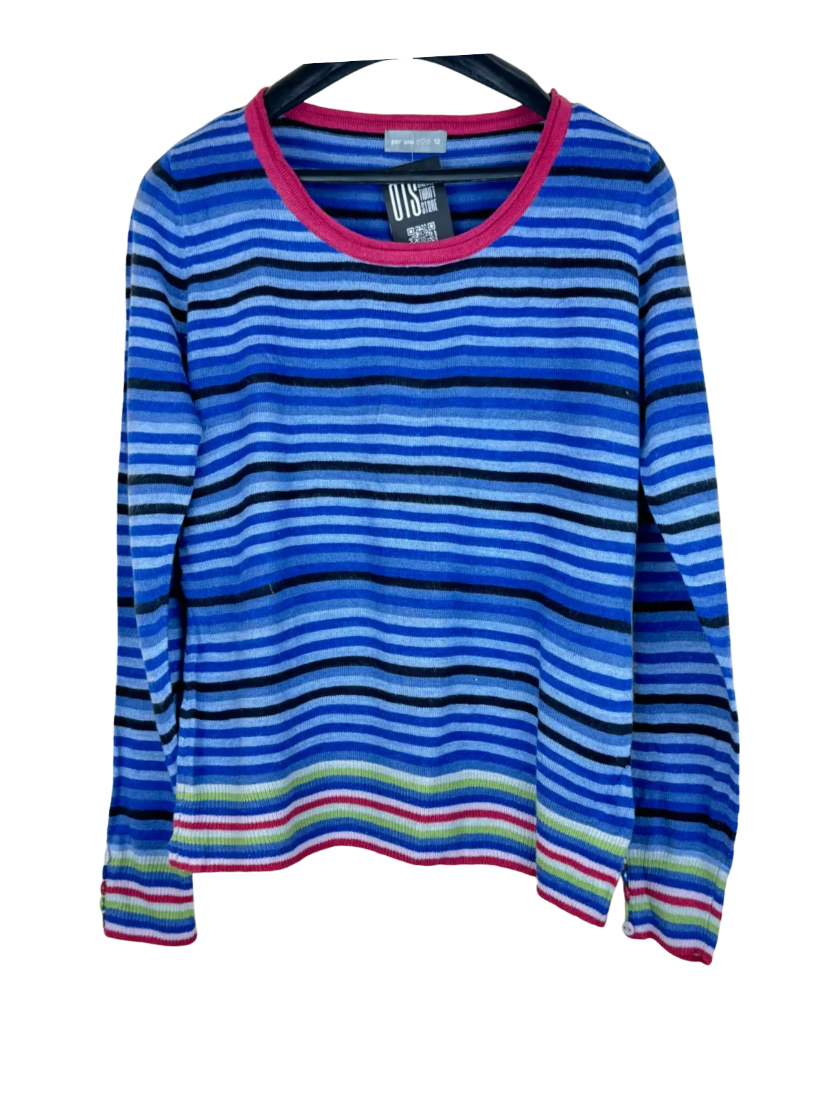 Winter Knitted Tops | Per Una | Preloved Branded | Blue Acrylic | Premium Plus | OTS Thrift Store Lahore Pakistan