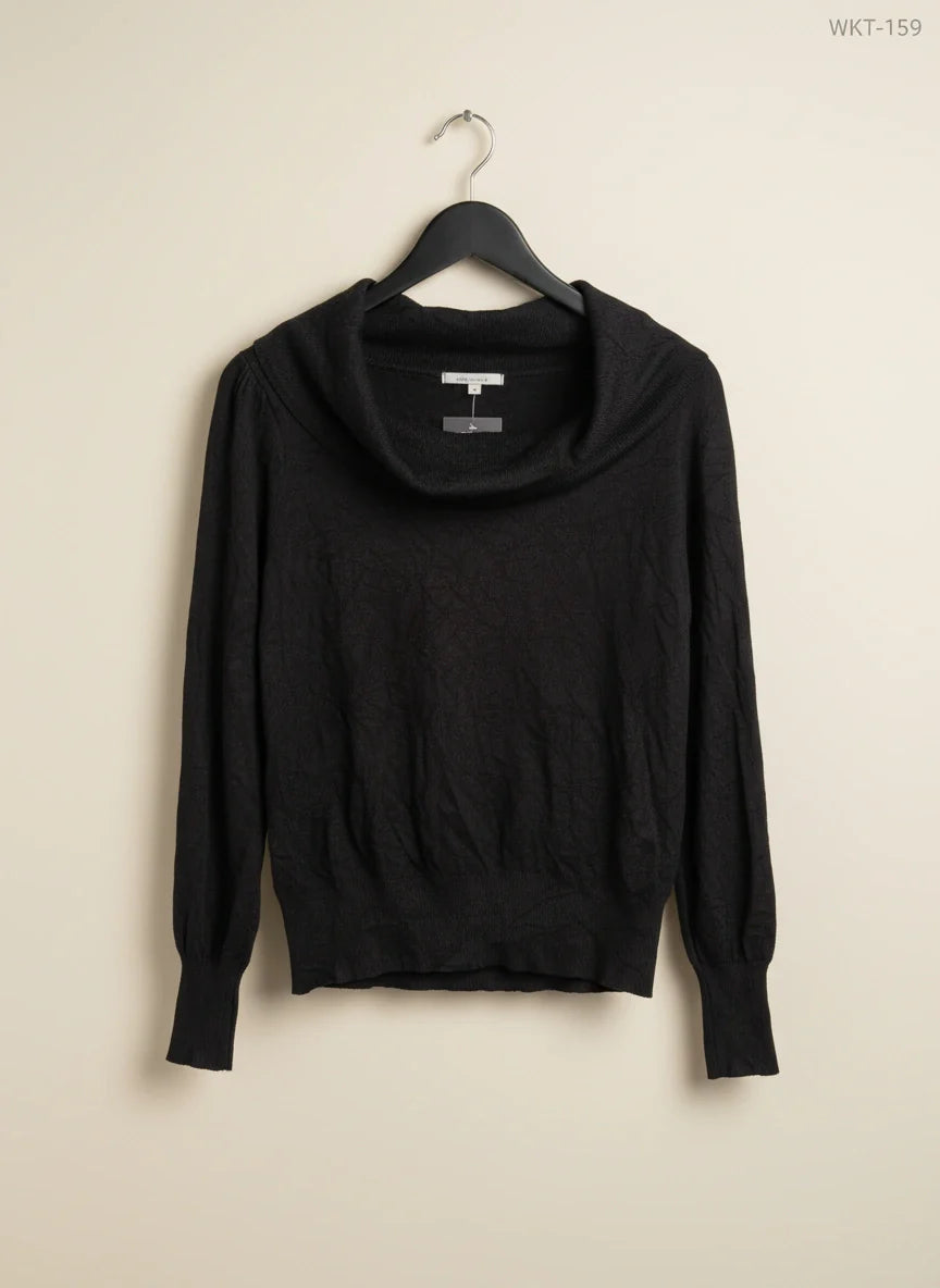 UK Imported secondhand Winter Knitted Tops - Marks & Spencer brand, Black viscose, Premium condition, for Women - Online Thrift Store Karachi Pakistan