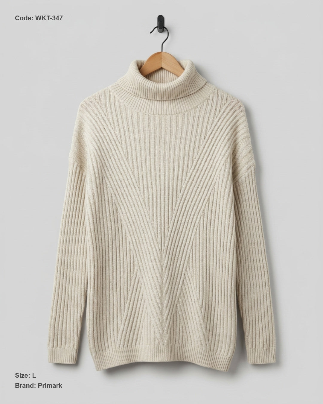Premium Condition Winter Knitted Tops | Preloved Primark | Beige Acrylic | Thrift Shop for Women Peshawar Pakistan | OTS