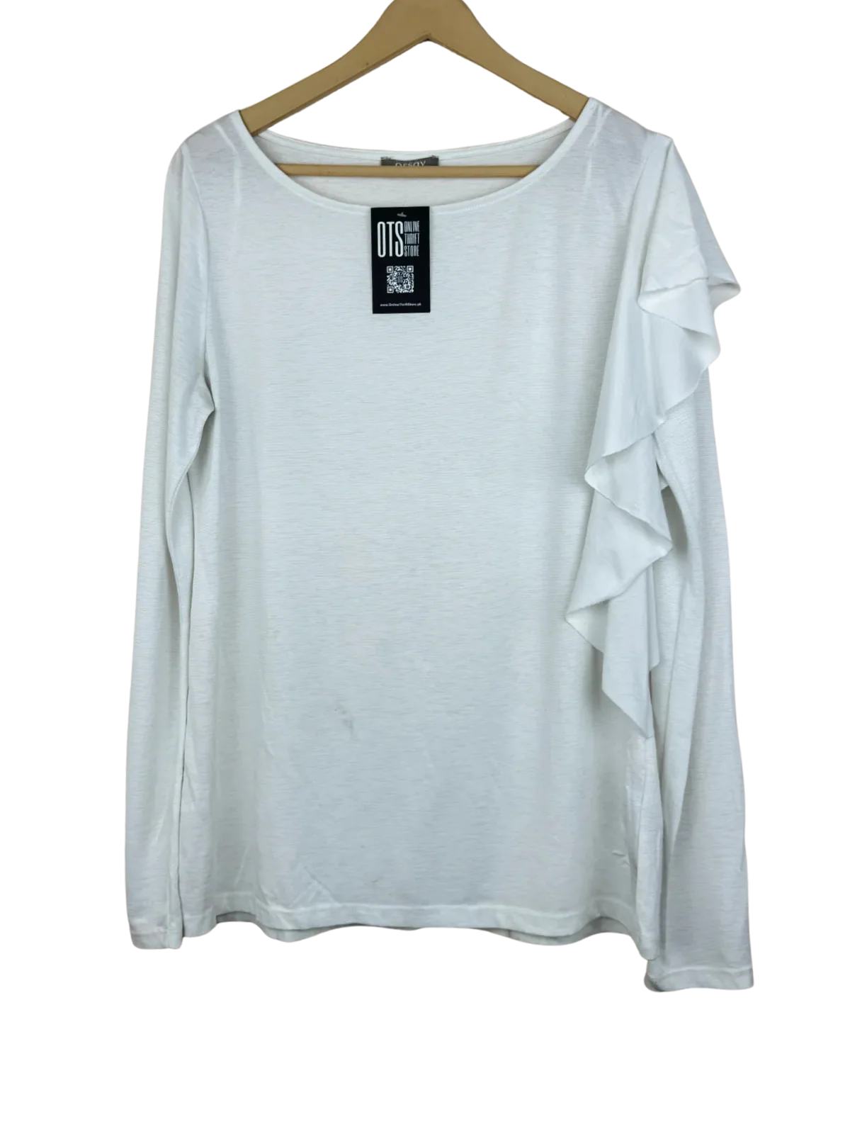 Preloved Excellent Winter Knitted Tops by Orsay, White Polyester for Women - OTS Thrift Shop Lahore Pakistan