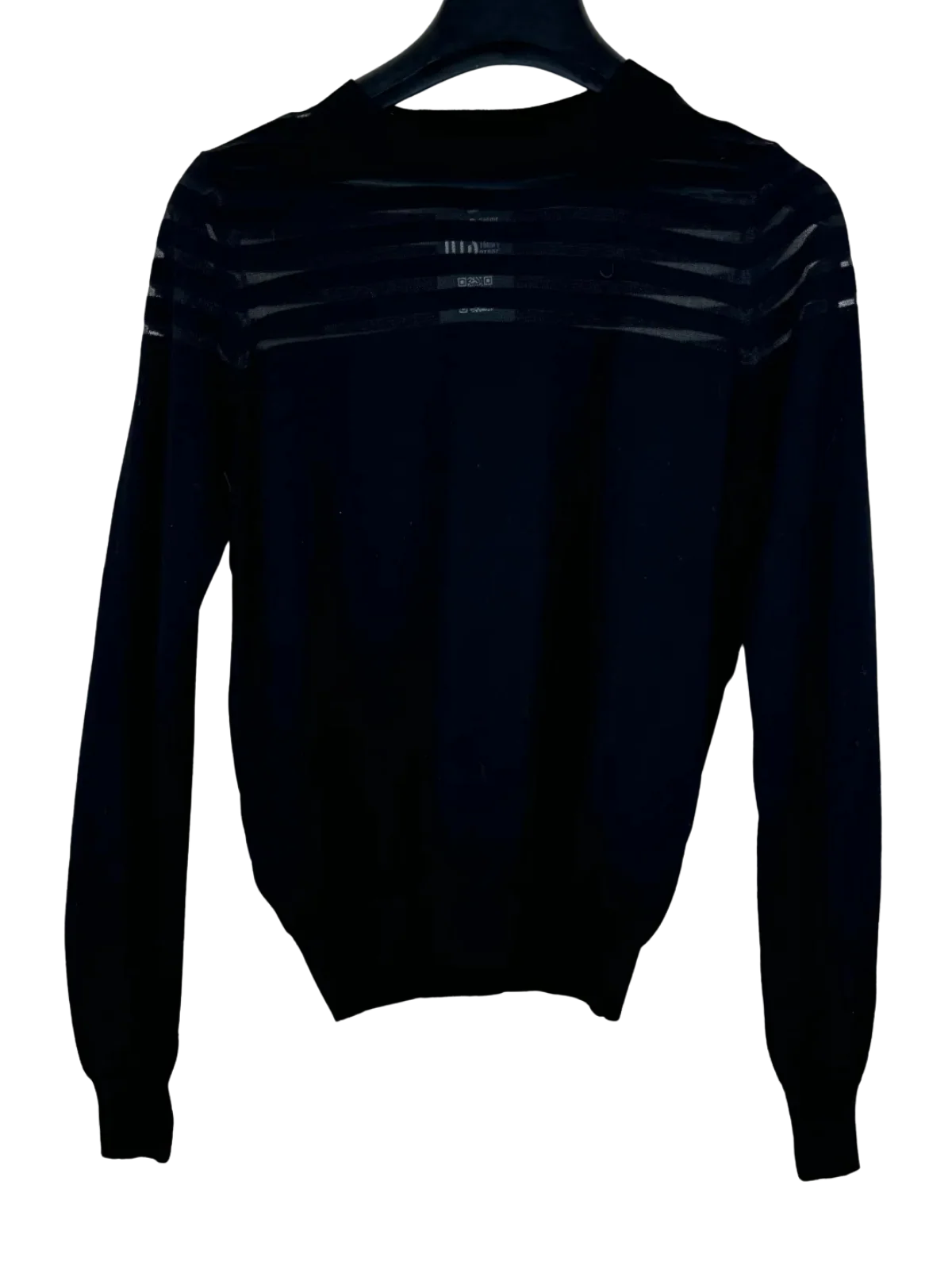 Shop Good Winter Knitted Tops by Mango | Preloved Branded Clothes | Black Viscose | Women | OTS Thrift Store Lahore Pakistan