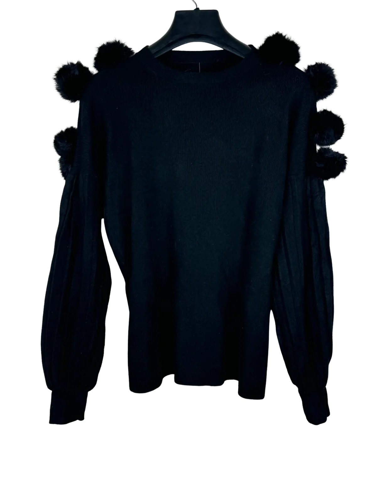 UK Imported secondhand Winter Knitted Tops - Unknown brand, Black Nylon, Premium Plus condition, for Women - Online Thrift Store Karachi Pakistan