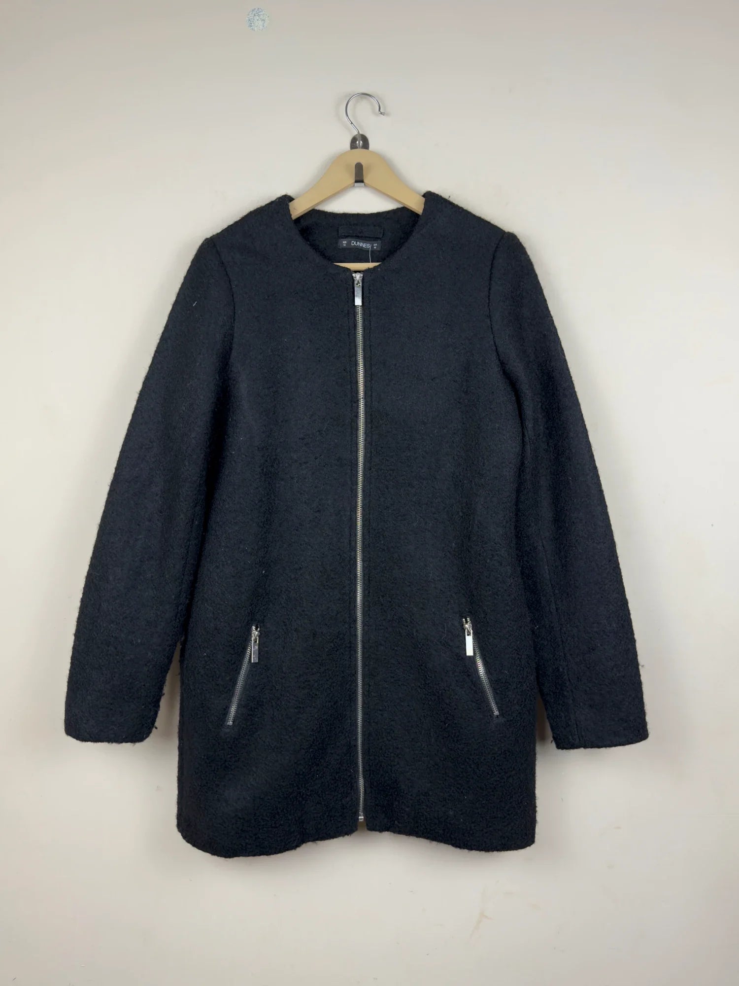 Premium Condition Women's Winter Long Coat | Preloved Dunners | Black Wool + Polyester | Thrift Shop for Women Peshawar Pakistan | OTS