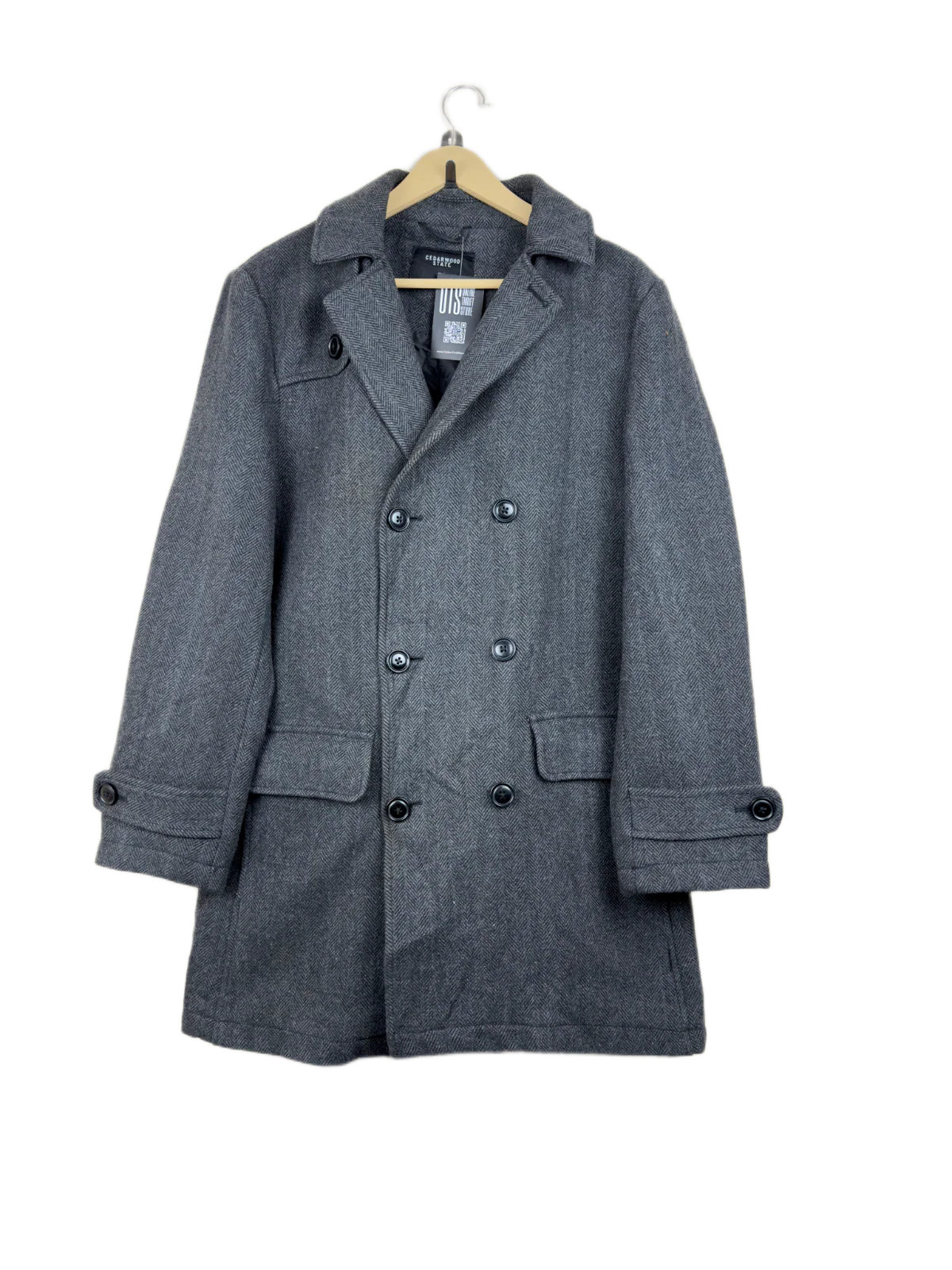 UK Imported secondhand Winter Long Cardigans - Cedarwood State brand, Grey Polyester, Good condition, for Women - Online Thrift Store Karachi Pakistan