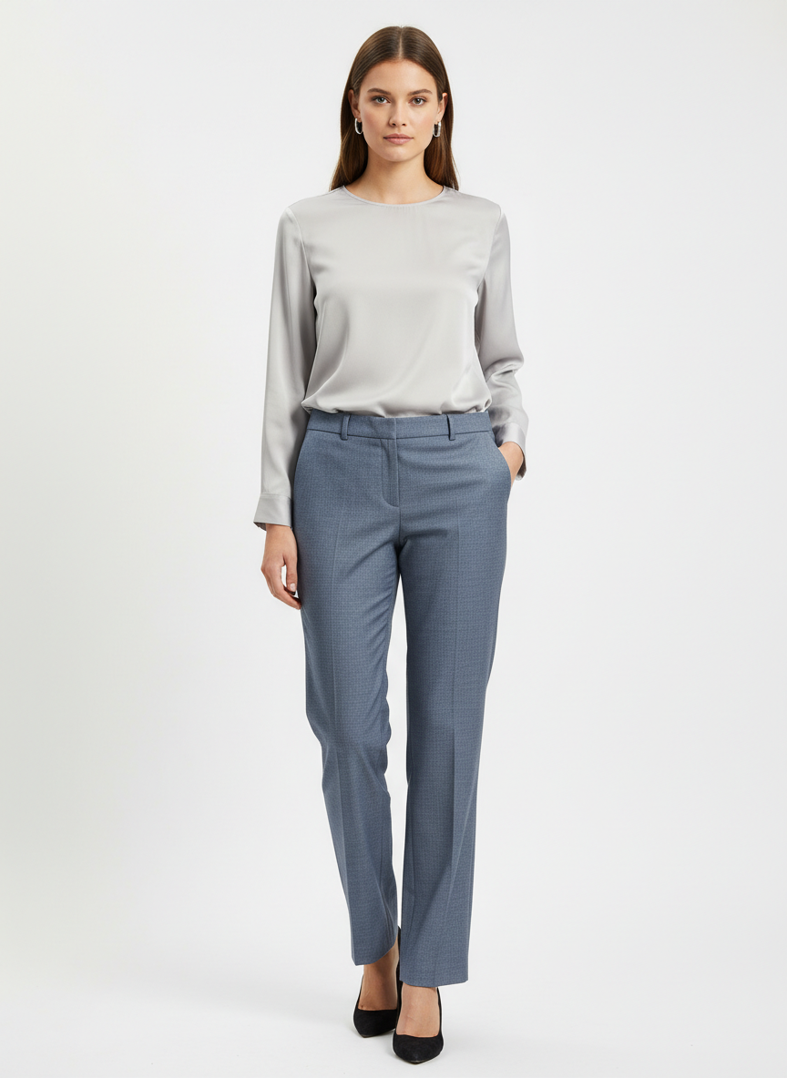 Grey Womens High Waist Pant Trouser by RACHEL (WPT-101)
