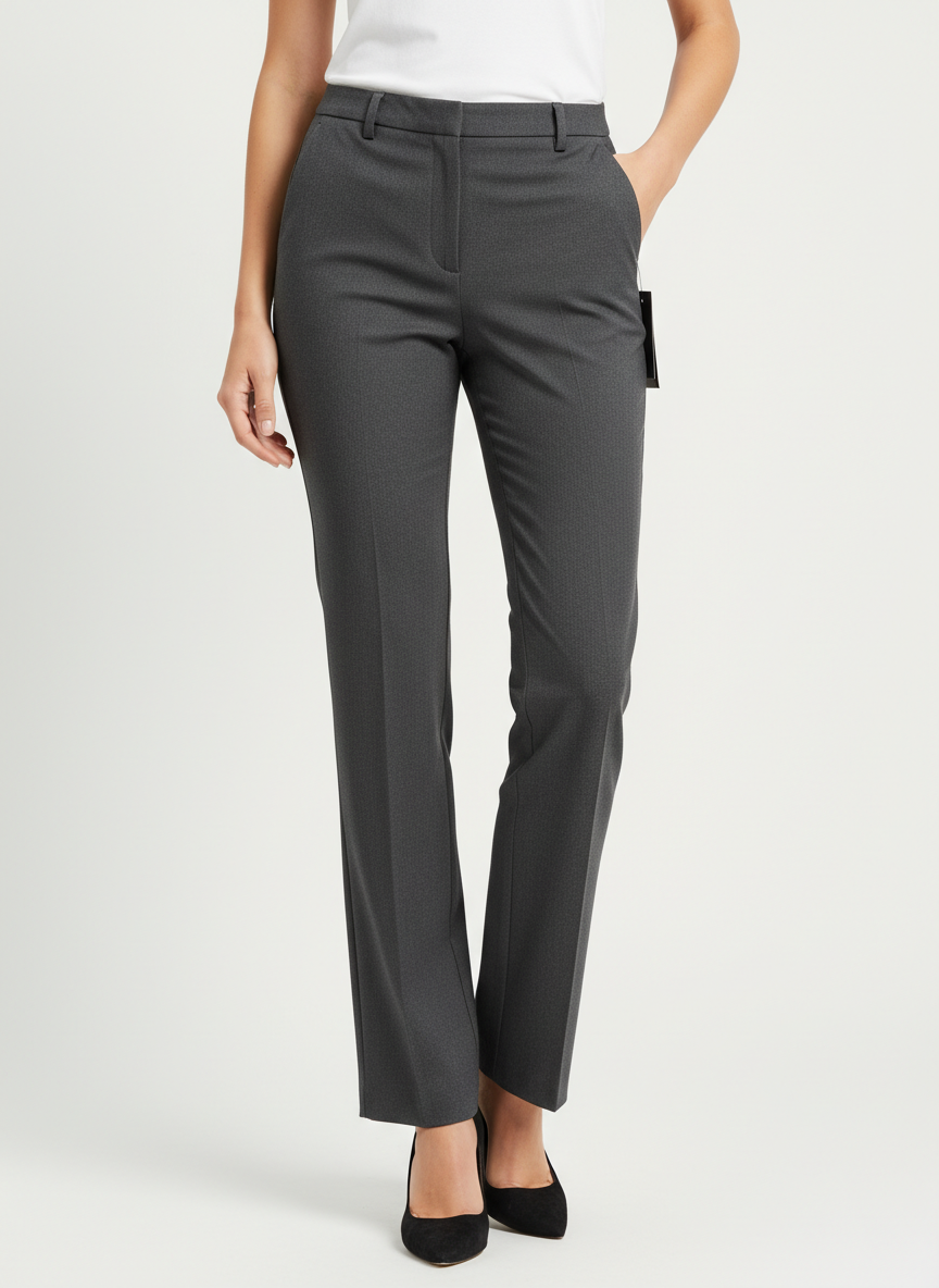 Grey Womens High Waist Pant Trouser by Sisley (WPT-106)