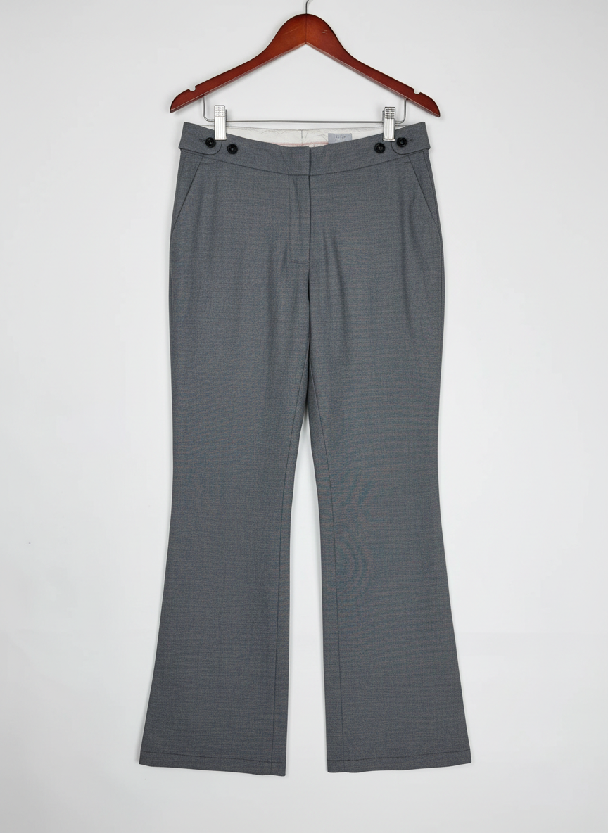 Shop Premium Womens Pants & Trousers by H&M | Preloved Branded Clothes | Grey Polyester | Women | OTS Thrift Store Islamabad Pakistan