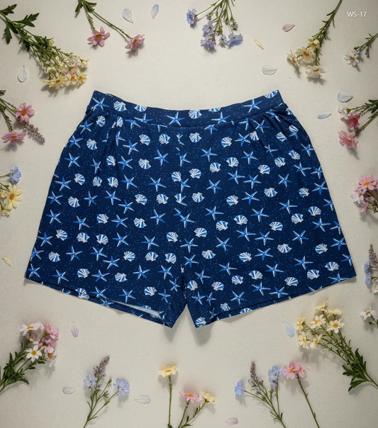 Secondhand Branded Womens Shorts by TU, DarkBlue Polyester fabric, Premium condition, for Women - Online Thrift Shop Karachi Pakistan