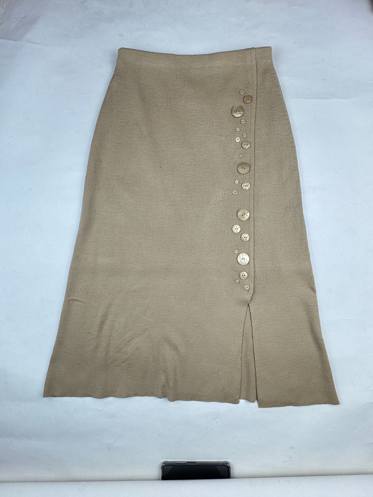 Emreco Beige Knit Midi Skirt buy preloved clothing online Pakistan - image 2