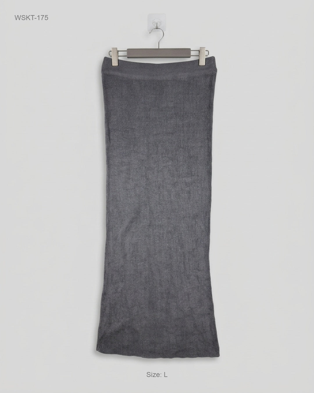 Pull & Bear Gray Ribbed Maxi Skirt buy preloved clothing online Pakistan