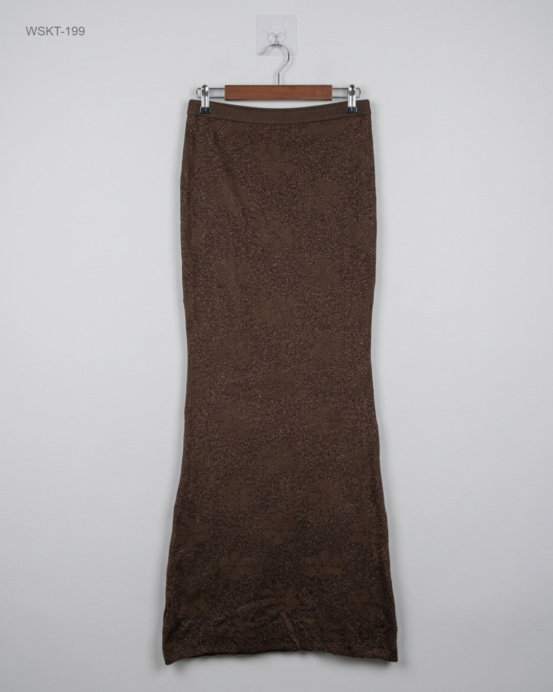 SHEIN Brown Knitted Maxi Skirt buy preloved clothing online Pakistan