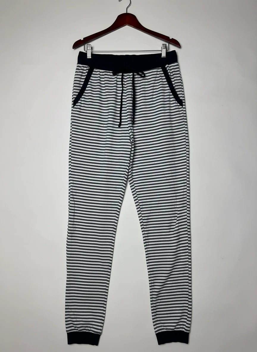 Secondhand Branded Womens Summer Trousers by LOVE TO LOUNGE, WHITE AND GRAY Polyester fabric, Premium condition, for Womens - Online Thrift Shop Lahore Pakistan