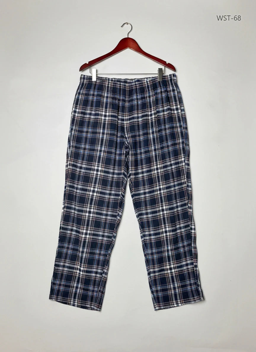 Preloved Premium Womens Summer Trousers by Marks & Spencer, Blue Cotton for Womens - OTS Thrift Shop Lahore Pakistan