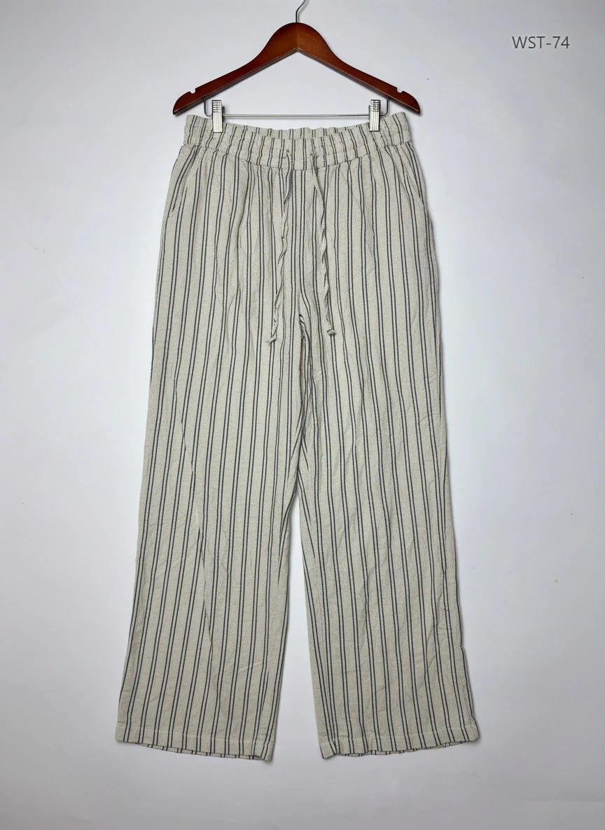 Womens Summer Trousers | New Look | Preloved Branded | Beige Cotton | Premium | OTS Thrift Store Karachi Pakistan