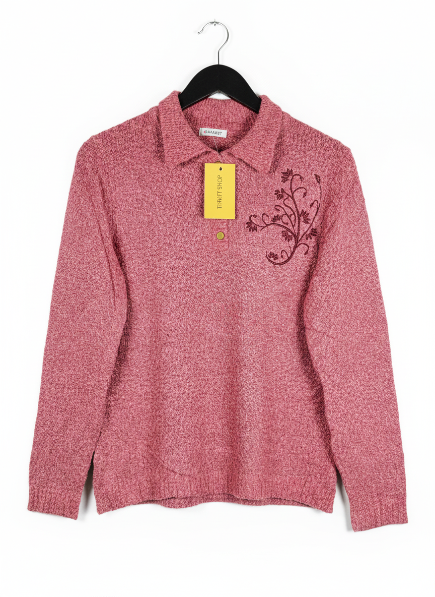 Secondhand Branded Winter Knitted Tops by DAMART, PINK ACRYLIC fabric, EXCELLENT condition, for Women - Online Thrift Shop Karachi Pakistan