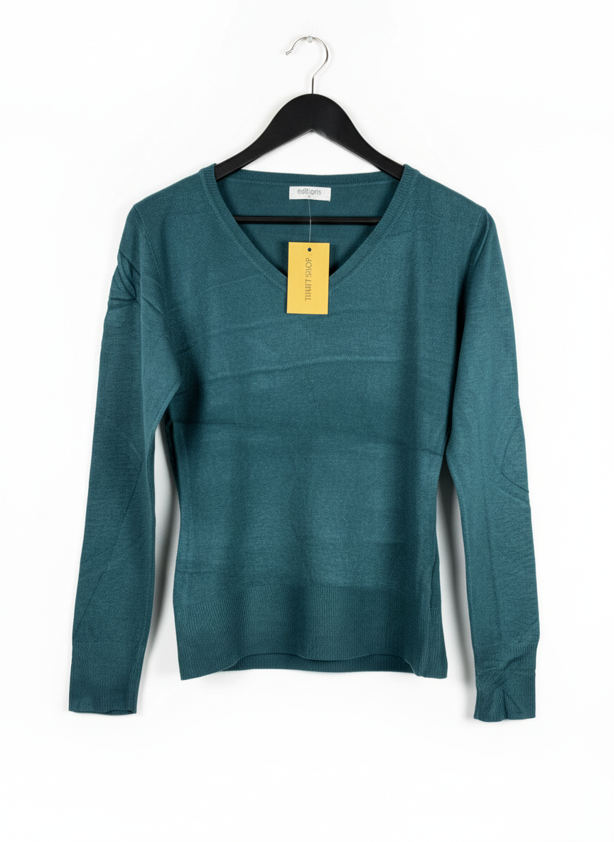UK Imported secondhand Winter Knitted Tops - EDITIONS brand, GREEN ACRYLIC, PREMIUM PLUS condition, for Women - Online Thrift Store Islamabad Pakistan