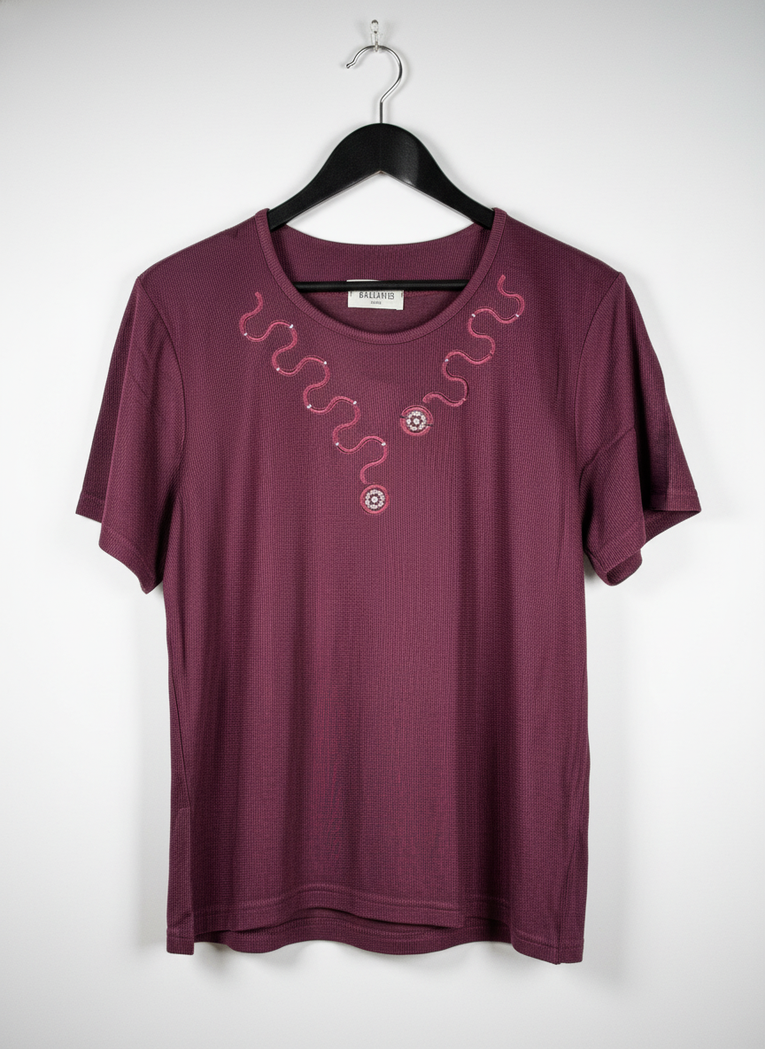 Secondhand Branded Winter Knitted Tops by BALIANS, MEHROON VISCOSE fabric, PREMIUM PLUS condition, for Women - Online Thrift Shop Lahore Pakistan