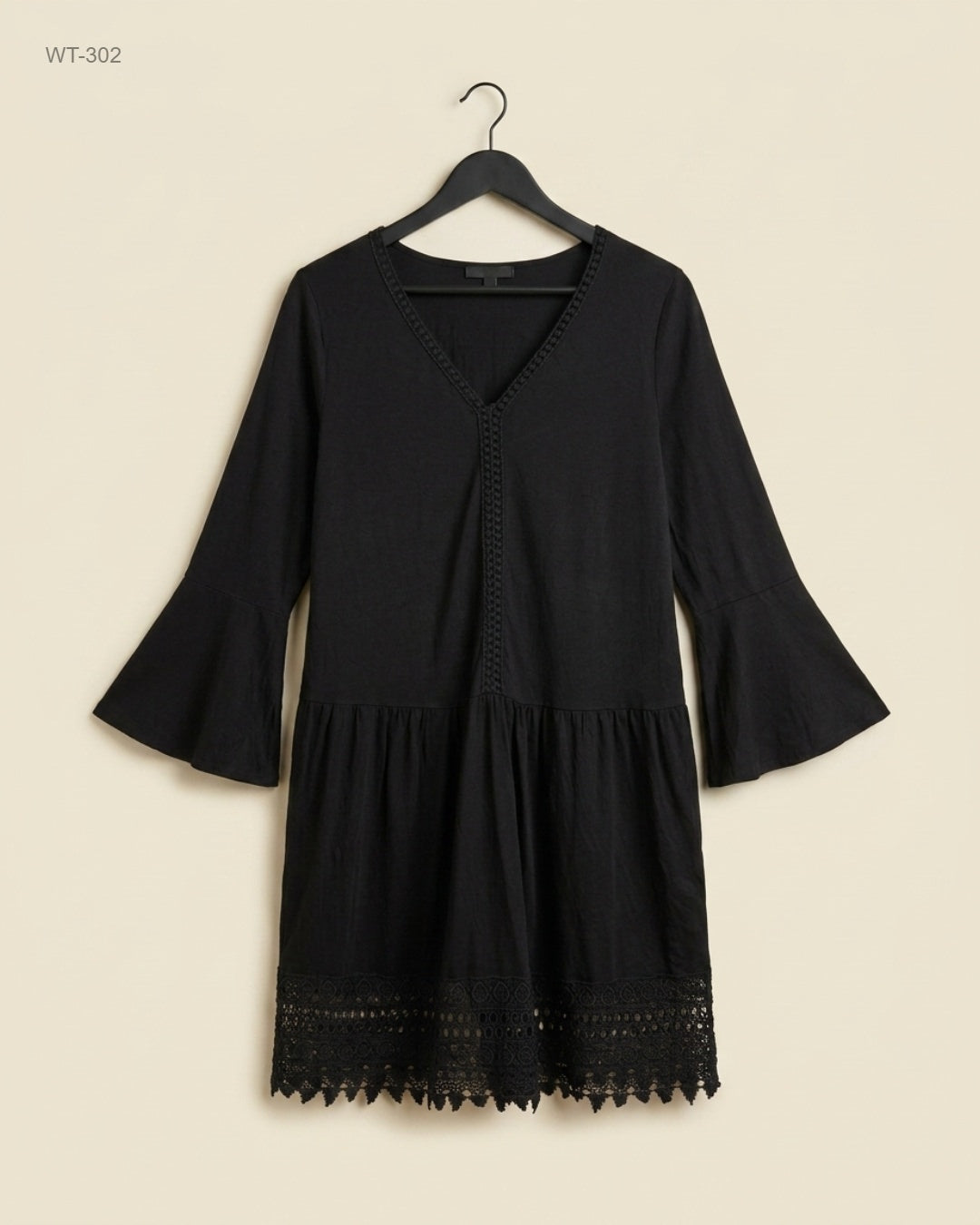 BODYFLIRT (WT-302) Bell-Sleeve Tunic Dress