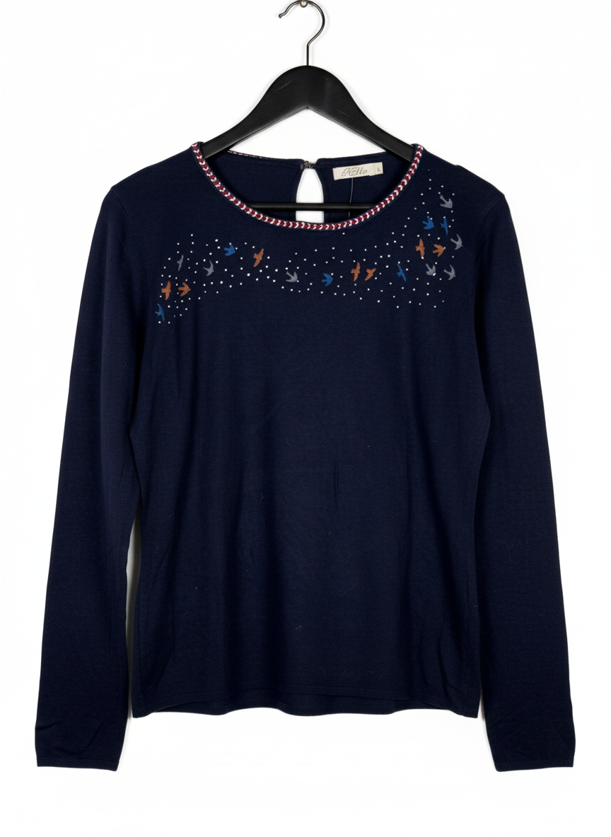 Secondhand Branded Winter Knitted Tops by MAELLA, BLUE POLYSTER fabric, EXCELLENT condition, for Women - Online Thrift Shop Peshawar Pakistan