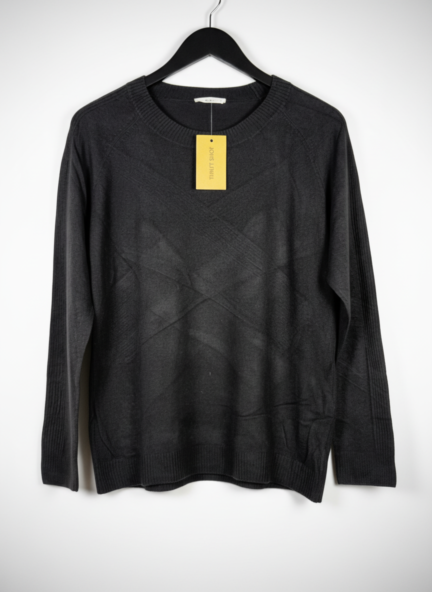 PREMIUM Condition Winter Knitted Tops | Preloved TU | BLACK POLYSTER | Thrift Shop for Women Peshawar Pakistan | OTS