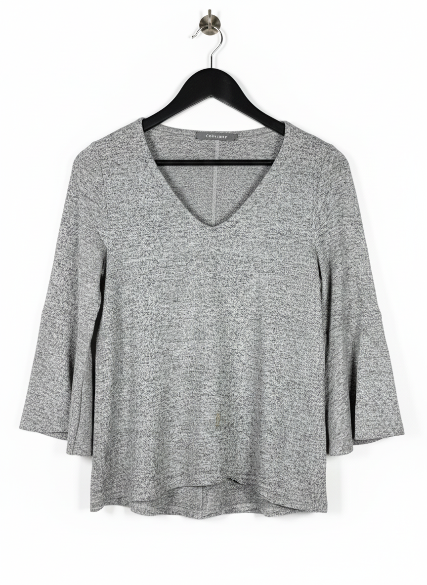 Preloved EXCELLENT Winter Knitted Tops by COIN, GREY POLYSTER for Women - OTS Thrift Shop Lahore Pakistan