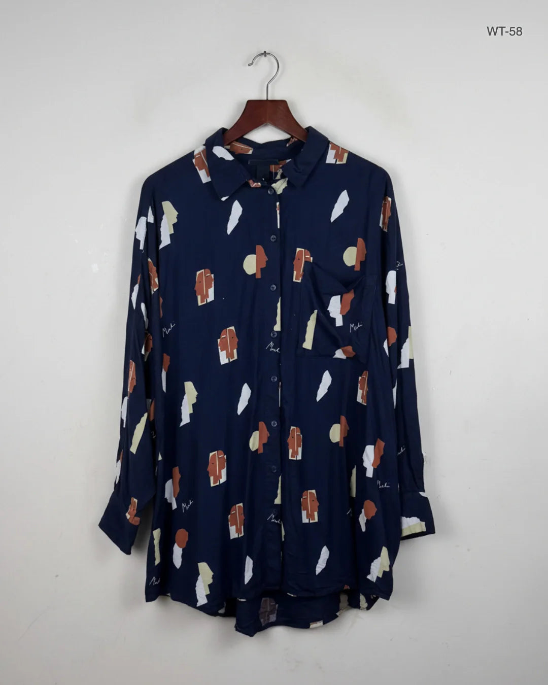 Womens Summer Tops | Monkl | Preloved Branded | Navy Blue Viscose | Premium | OTS Thrift Store Karachi Pakistan