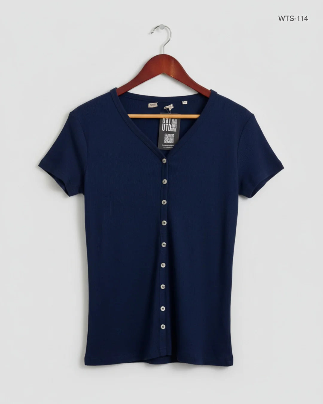 UK Imported secondhand Womens Tshirts - Emoi brand, Blue Cotton, Premium condition, for - Online Thrift Store Lahore Pakistan