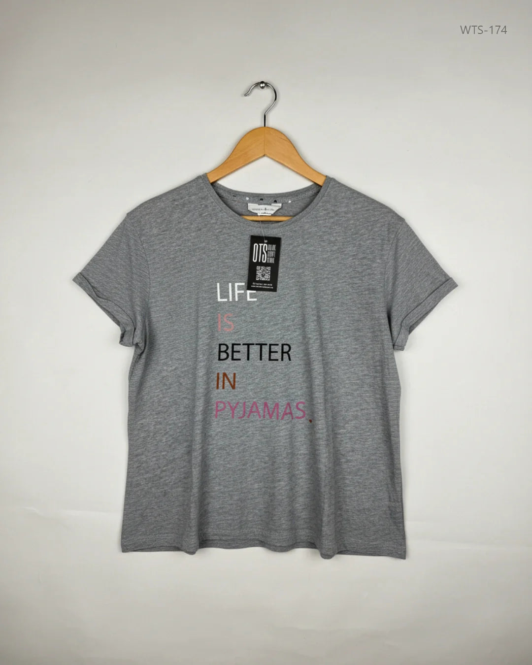 Womens Tshirts | DAY DREAM | Preloved Branded | Grey Cotton | Premium | OTS Thrift Store Islamabad Pakistan