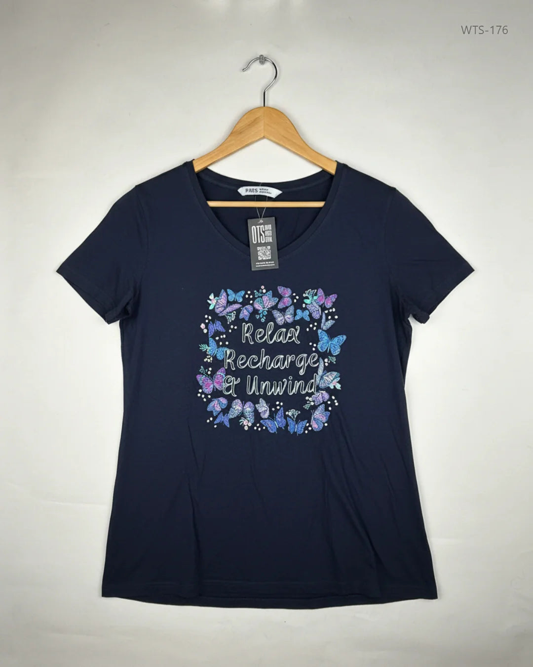 Shop Premium Womens Tshirts by YOURS | Preloved Branded Clothes | DarkBlue Cotton | | OTS Thrift Store Peshawar Pakistan