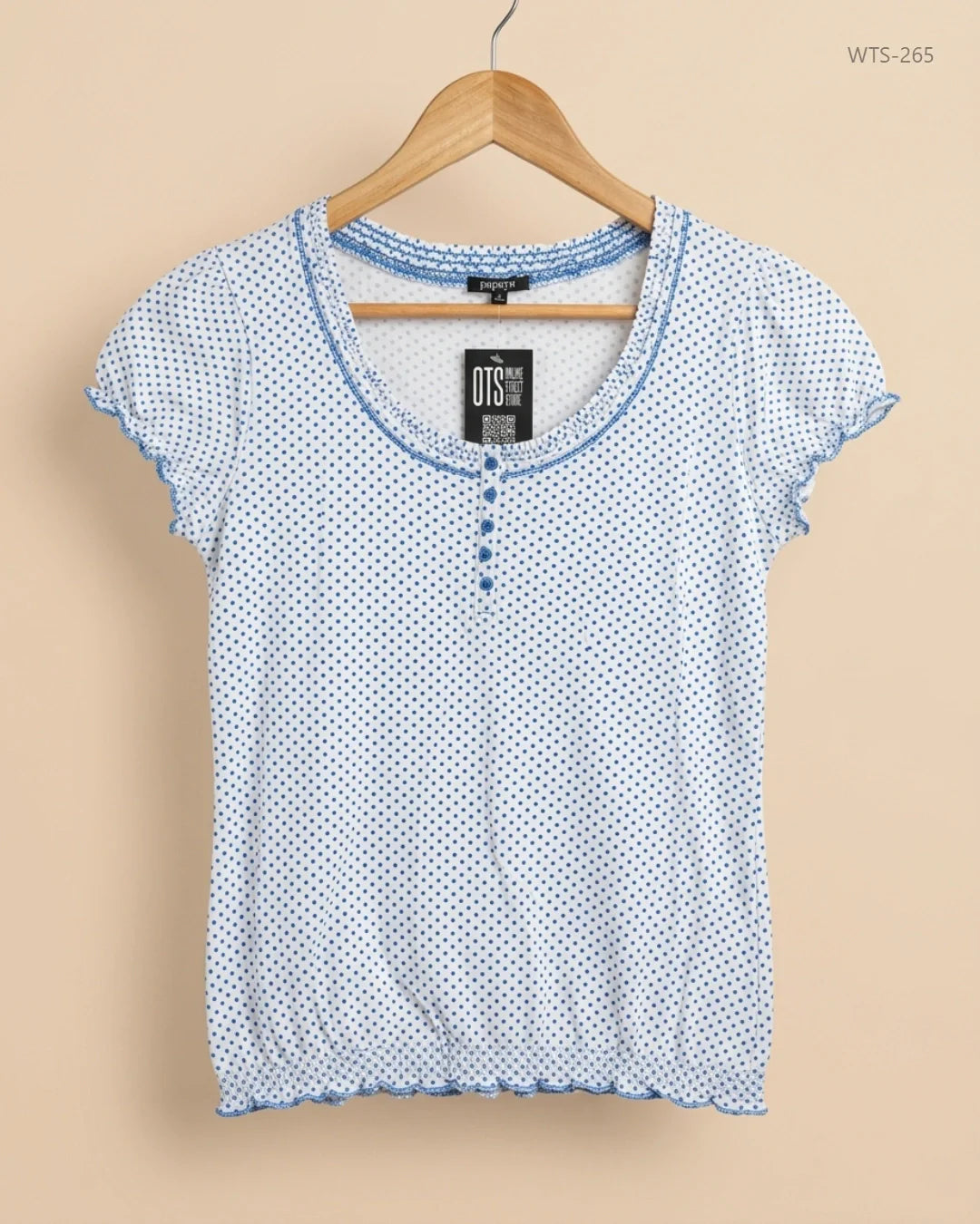 Preloved Premium Womens Tshirts by Papaya, SkyBlue Cotton for Womens - OTS Thrift Shop Islamabad Pakistan