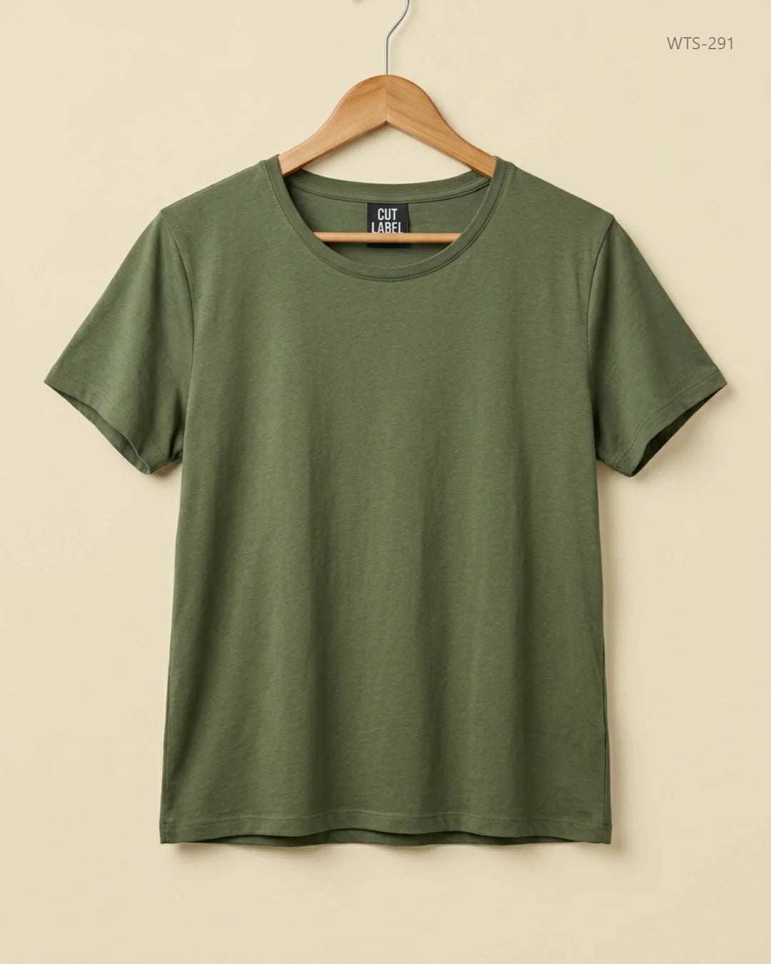 Shop Premium Womens Tshirts by CUT LABEL | Preloved Branded Clothes | Olive Cotton | Womens | OTS Thrift Store Lahore Pakistan