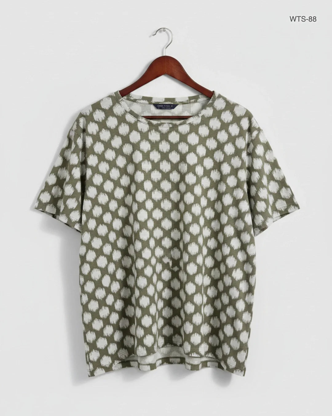 Womens Tshirts | Marks & Spencer | Preloved Branded | Mahndi & White Polyester | Premium | OTS Thrift Store Islamabad Pakistan