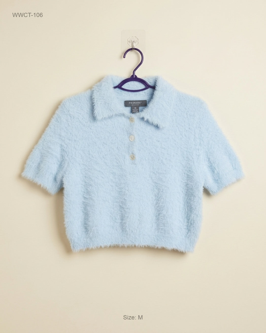 Secondhand Branded Women Winter Crop Tops by Primark, Sky Blue Wool fabric, Premium condition, for Women - Online Thrift Shop Islamabad Pakistan